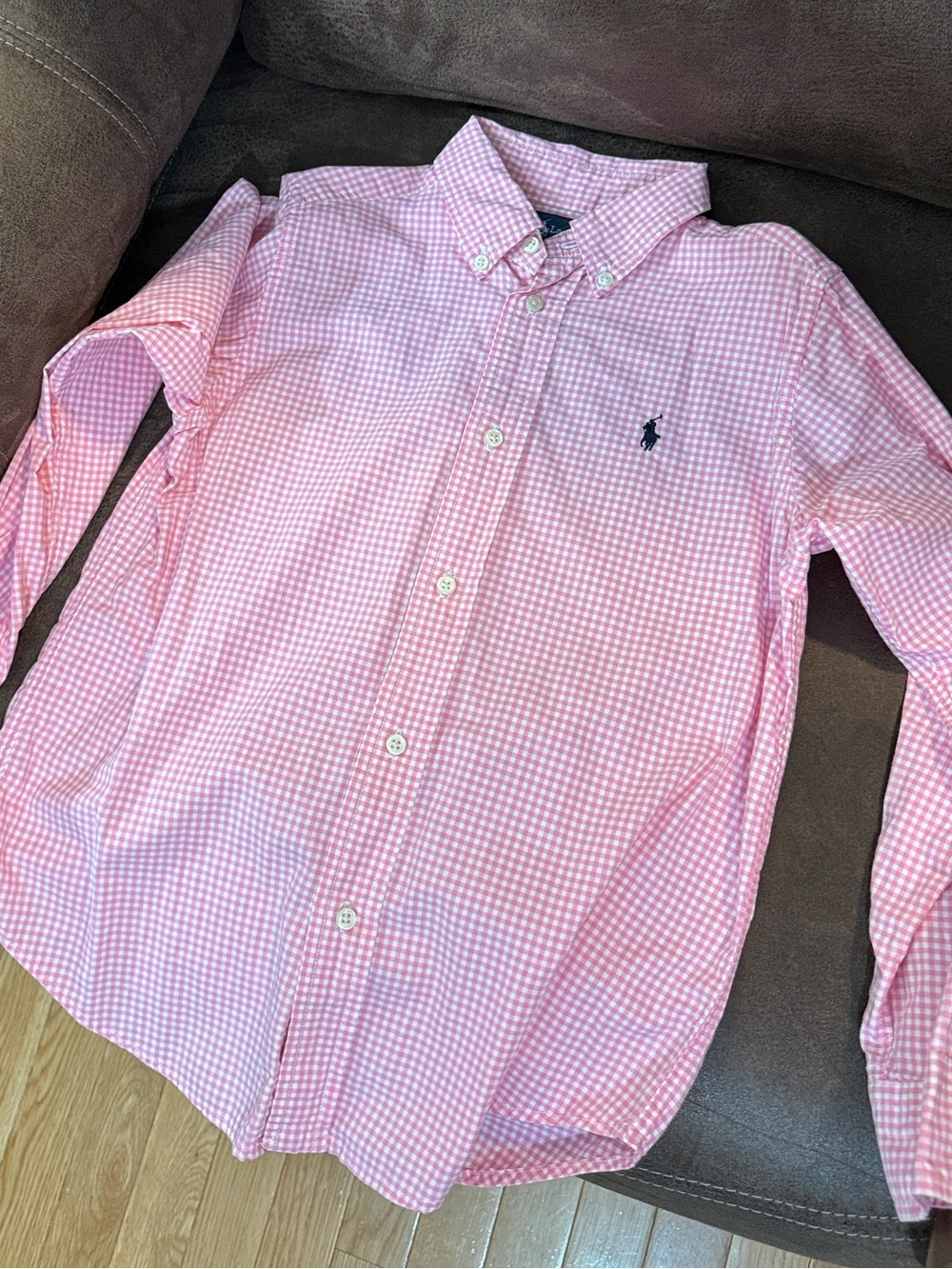 Ralph Lauren Pink Gingham Button-Down Shirt